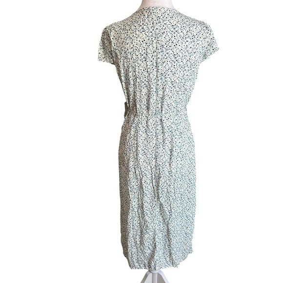 Brandy Melville Floral Wrapped Around Side Tie Midi Dress Size 2 - Picture 4 of 17